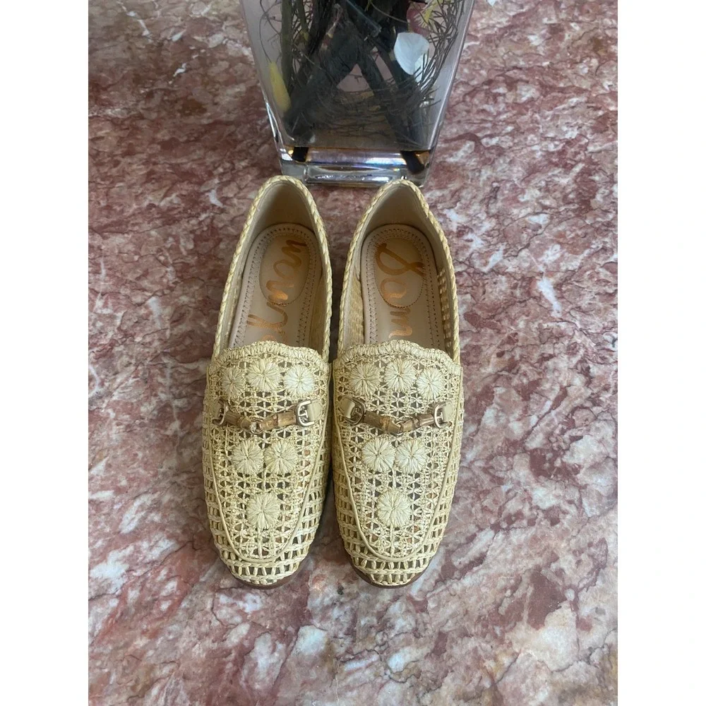 Sam Edelman Women's‎ Lowell Natural/Raffia Loafers Size 6.5 EUC! $160